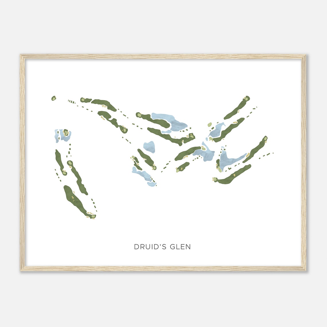 Druid's Glen Golf Course Modern Watercolor Layout Map Poster - Image 2