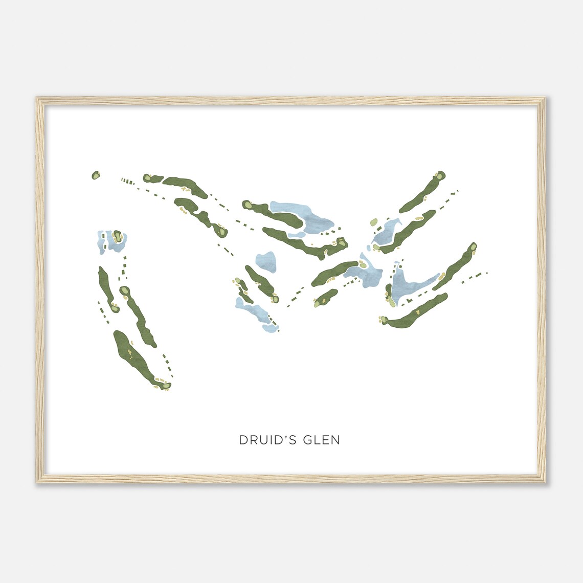 Druids Glen Washington Modern Watercolor Map Golfer Gift Golf Wall Art Golf Poster Print Course Layout - Image 2