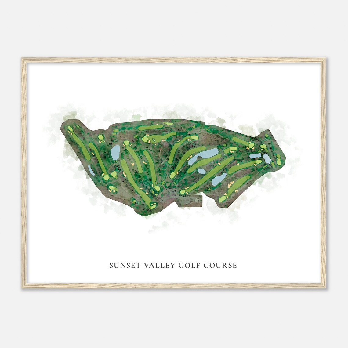 Sunset Valley Golf Course New Jersey Classic Watercolor Map Golfer Gift Golf Wall Art Golf Poster Print Course Layout - Image 2