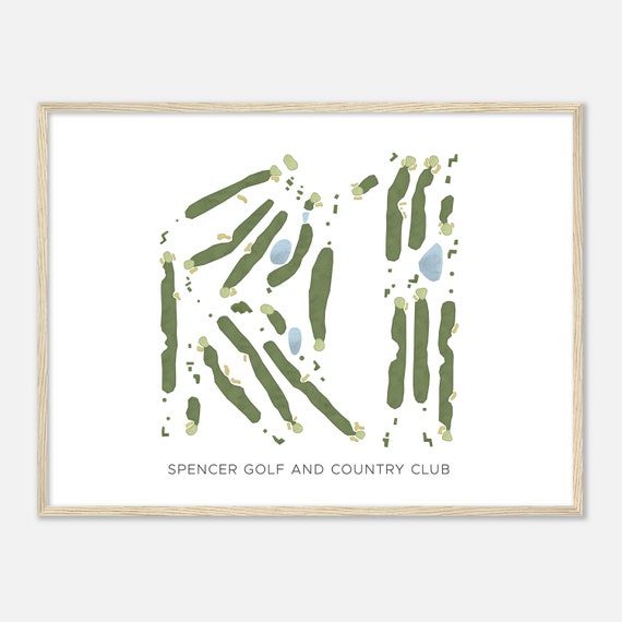 Spencer Golf And Country Club Iowa Modern Watercolor Map Golfer Gift Golf Wall Art Golf Poster Print Course Layout