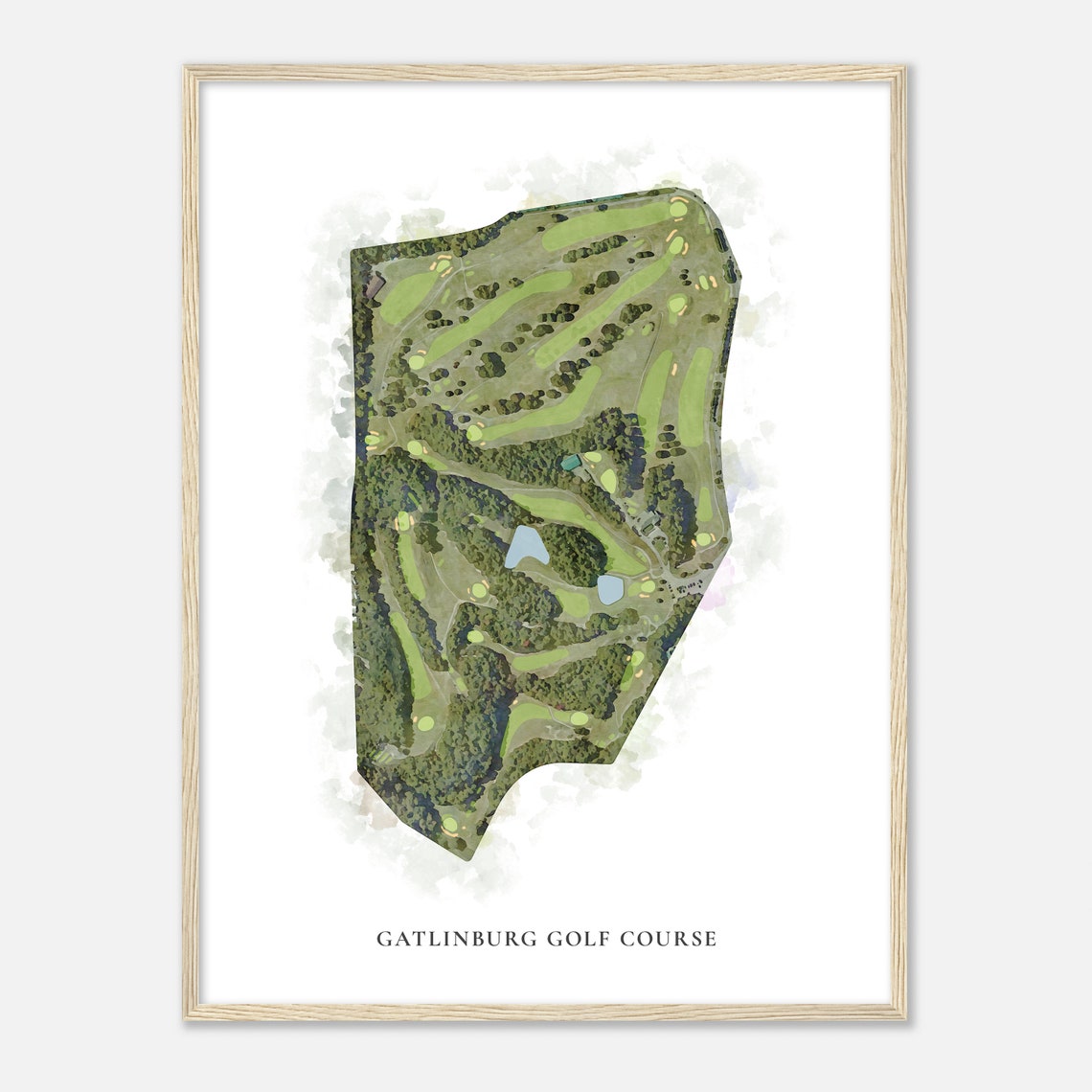 Gatlinburg Golf Course Tennessee Classic Watercolor Golf Map Poster - Image 2