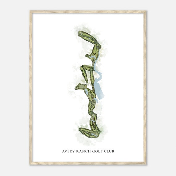 Avery Ranch Golf Club Texas Classic Watercolor Map Golfer Gift Golf Wall Art Golf Poster Print Course Layout