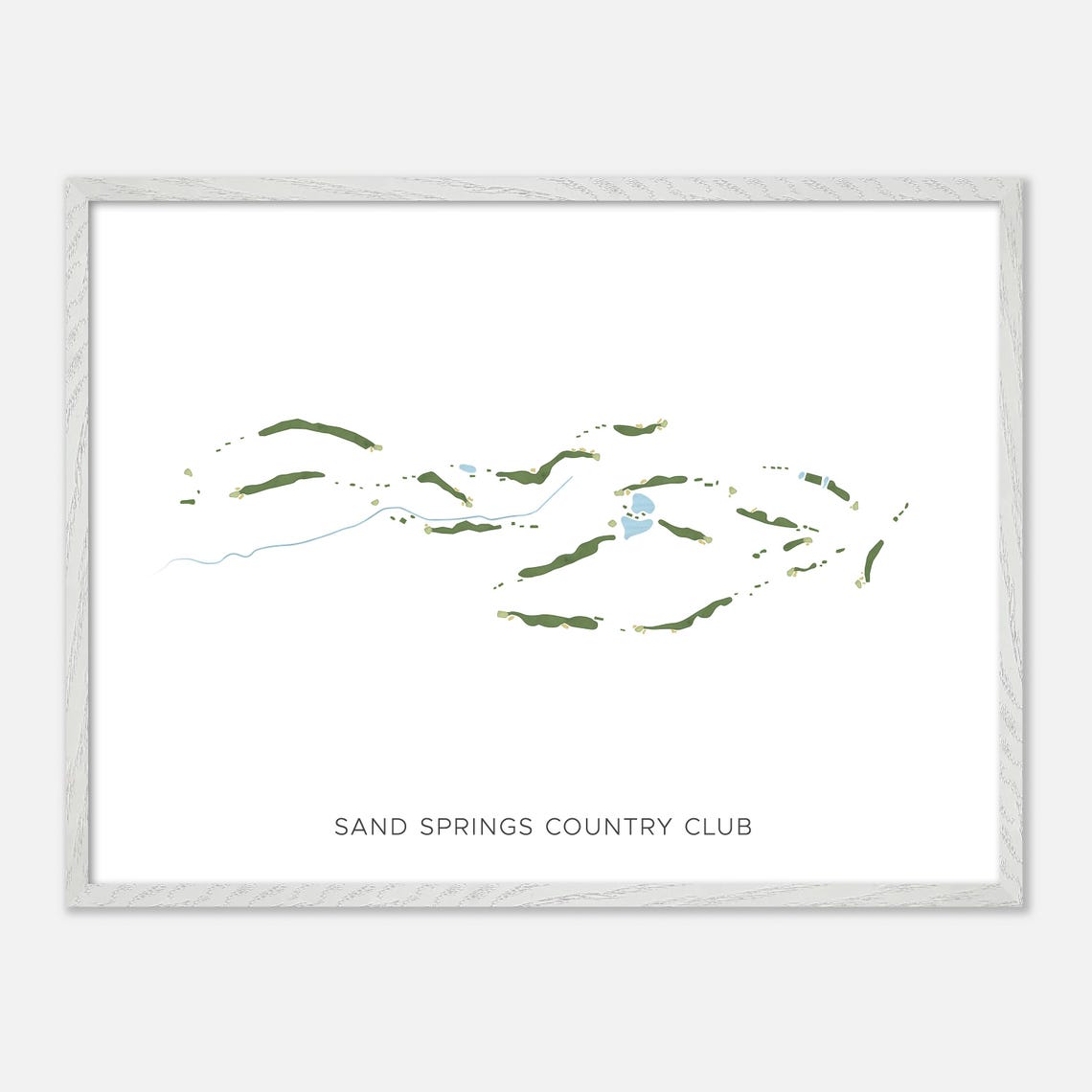 Sand Springs Country Club Modern Minimalist Watercolor Map Poster - Image 4