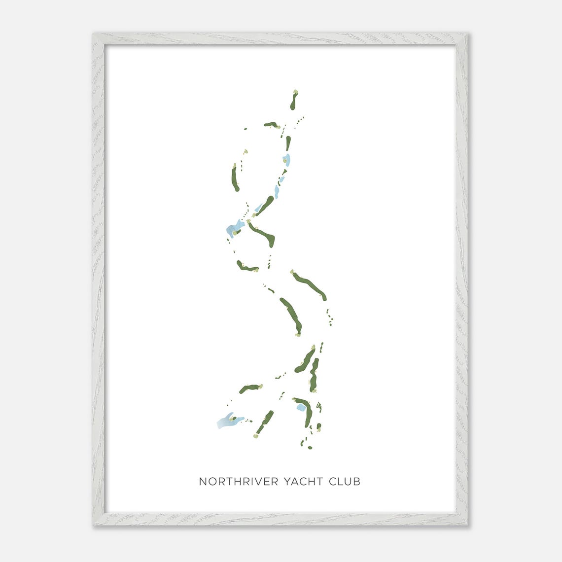 Northriver Yacht Club Alabama Minimalist Golf Course Map Wall Art - Image 2