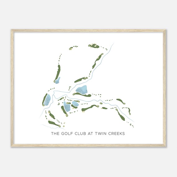 The Golf Club at Twin Creeks Texas Modern Watercolor Map Golf Poster