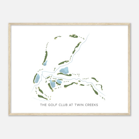 The Golf Club At Twin Creeks Texas Modern Watercolor Map Golfer Gift Golf Wall Art Golf Poster Print Course Layout