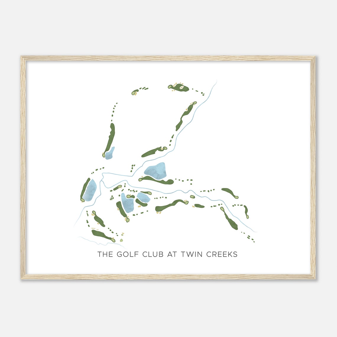 The Golf Club at Twin Creeks Texas Modern Watercolor Map Golf Poster