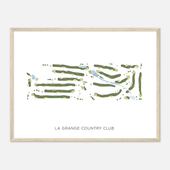 La Grange Country Club Illinois Modern Watercolor Map Golfer Gift Golf Wall Art Golf Poster Print Course Layout