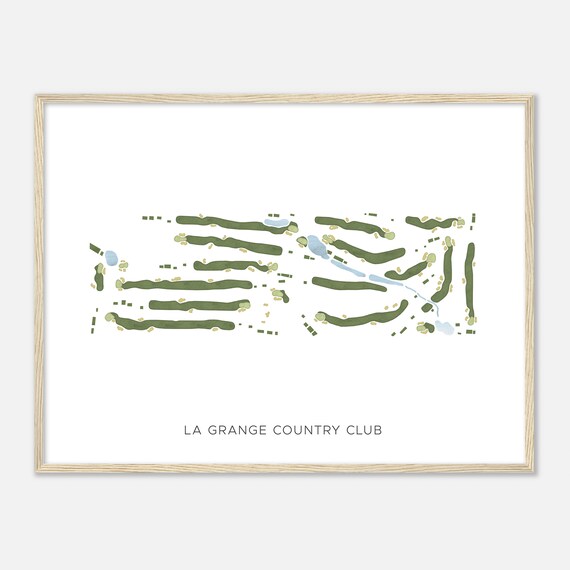 La Grange Country Club Minimal Watercolor Golf Course Map Gift Poster