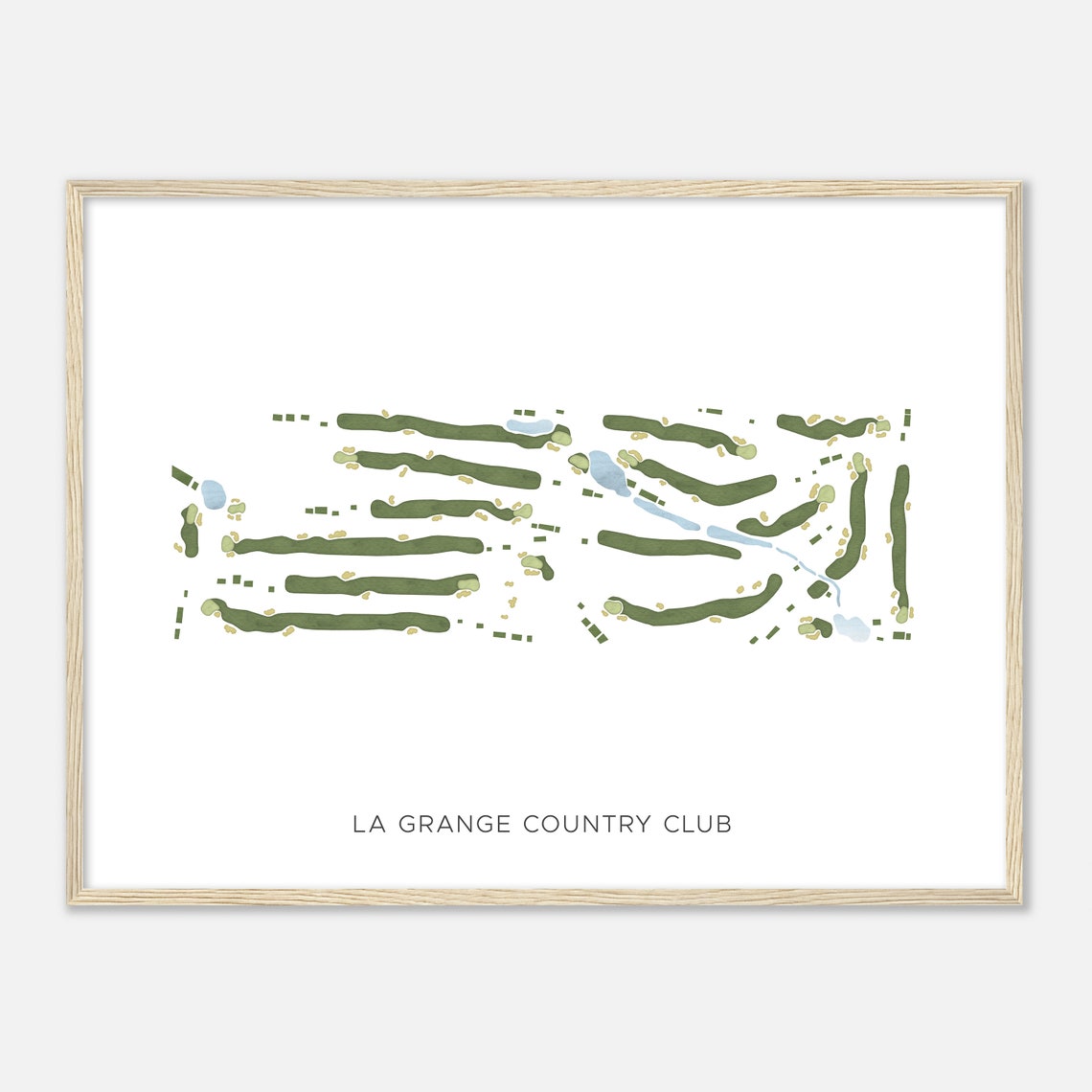 La Grange Country Club Minimal Watercolor Golf Course Map Gift Poster