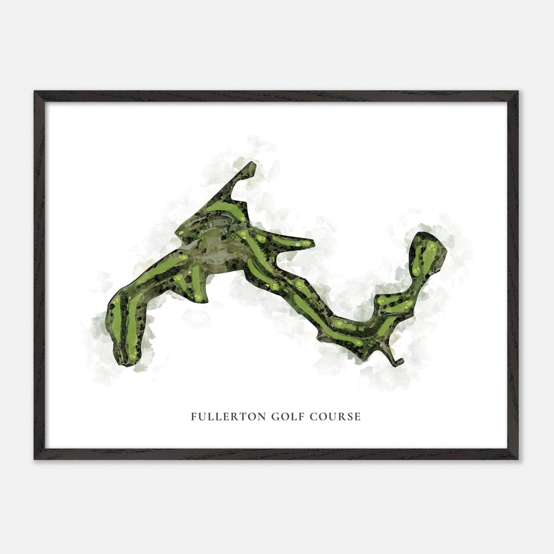 Fullerton Golf Course Classic Watercolor Fairway Map Art Poster - Image 5
