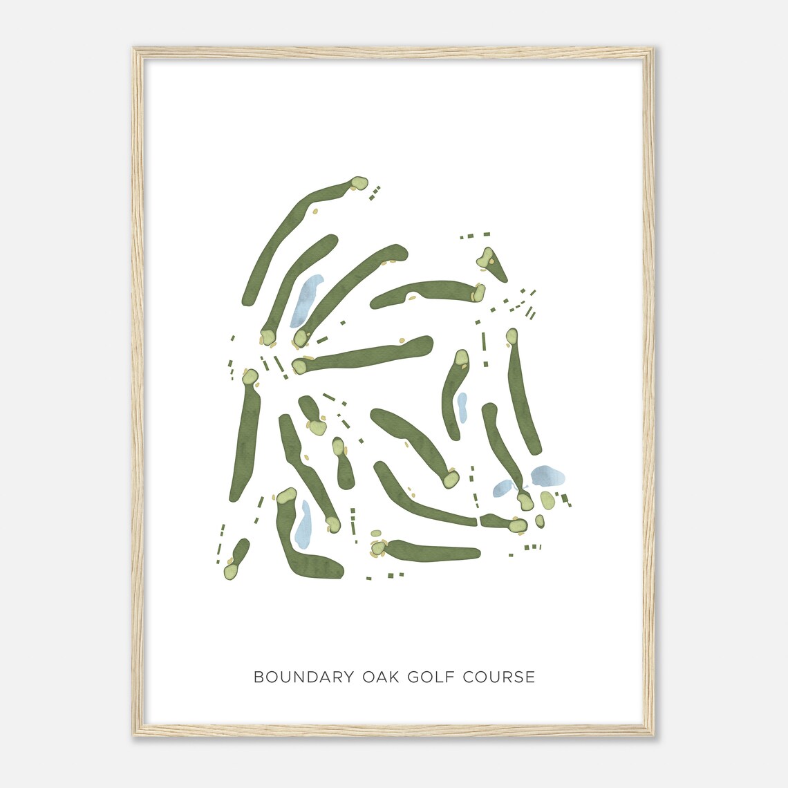 Boundary Oak Golf Course California Modern Watercolor Map Golfer Gift Golf Wall Art Golf Poster Print Course Layout - Image 2