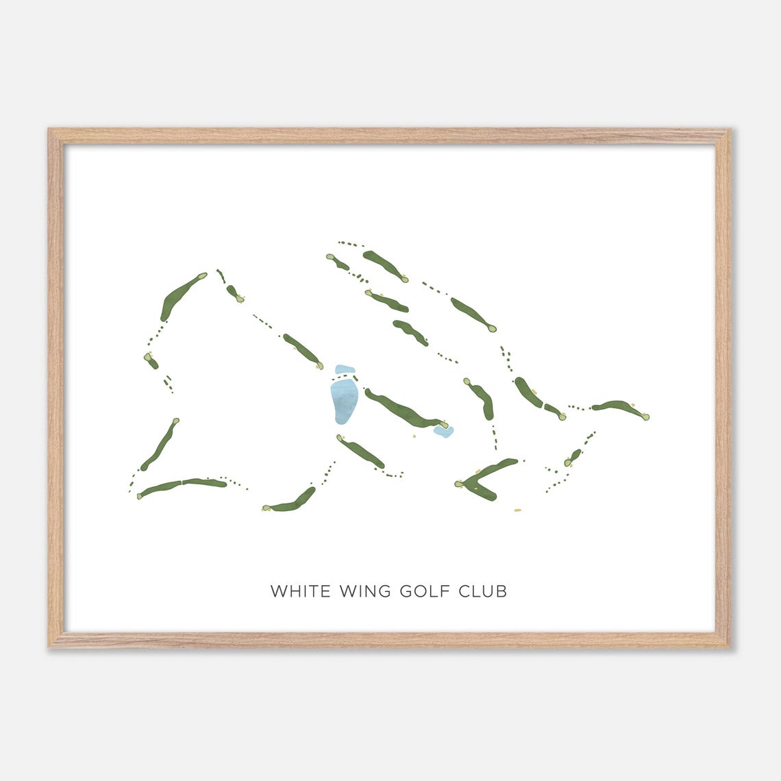 White Wing Golf Club Georgetown Texas Modern Watercolor Map Poster