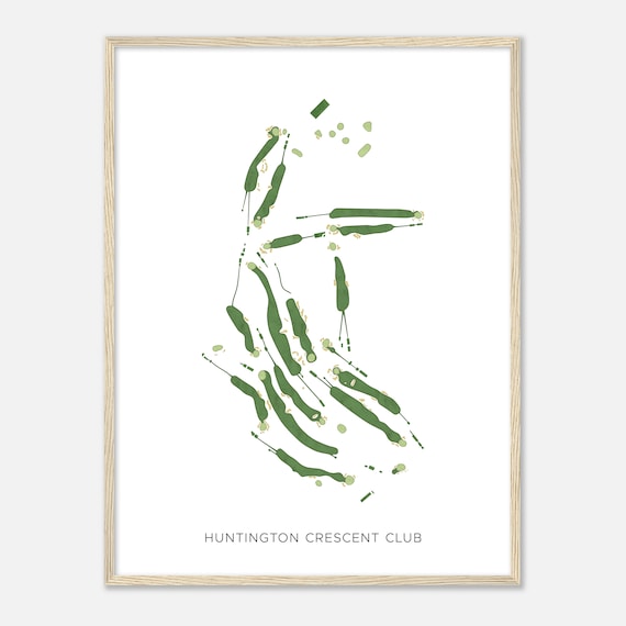 Huntington Crescent Club New York Modern Watercolor Map Golfer Gift Golf Wall Art Golf Poster Print Course Layout