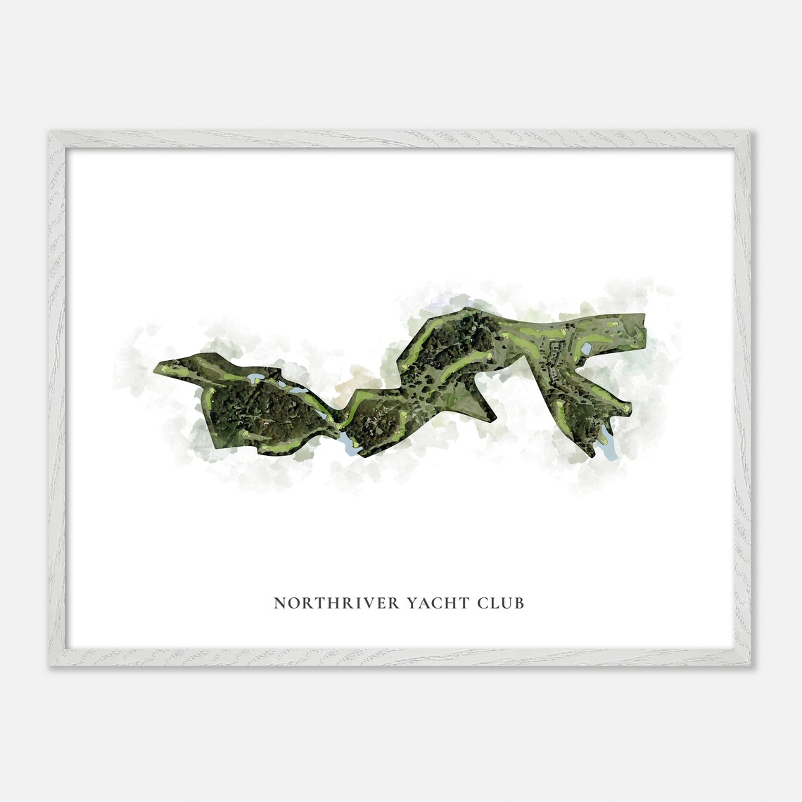 Northriver Yacht Club Tuscaloosa Alabama Watercolor Map Poster - Image 4