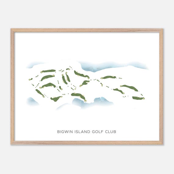 Bigwin Island Golf Club In Canada Modern Watercolor Map Golfer Gift Golf Wall Art Golf Poster Print Course Layout