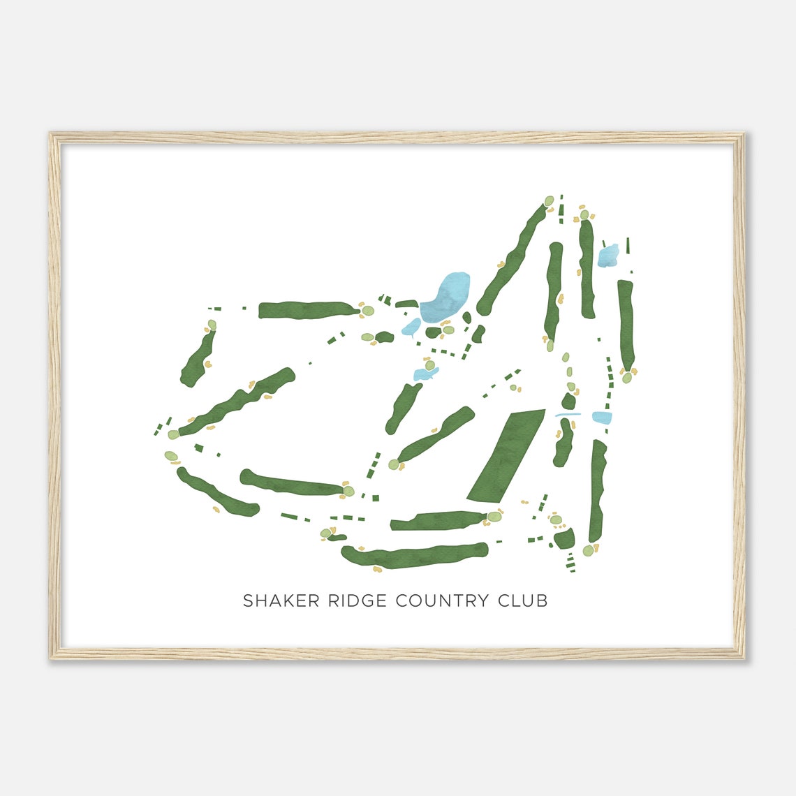 Shaker Ridge Country Club Modern Minimalist Golf Course Map Poster