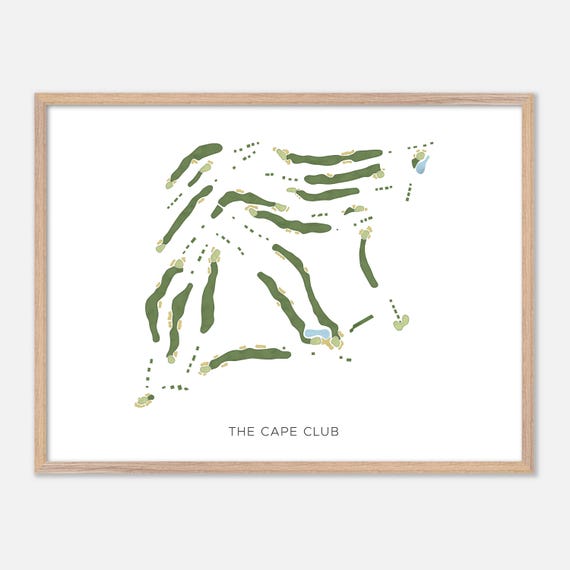 The Cape Club In East Falmouth Massachusetts Modern Watercolor Map Golfer Gift Golf Wall Art Golf Poster Print Course Layout