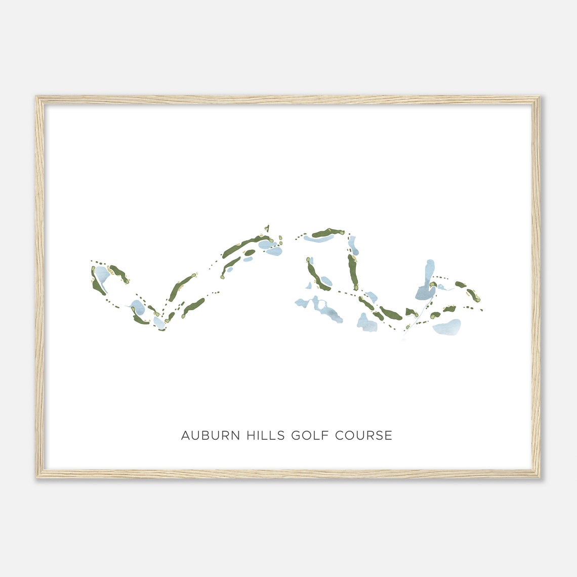 Auburn Hills Golf Course Kansas Modern Watercolor Map Golfer Gift Golf Wall Art Golf Poster Print Course Layout - Image 2