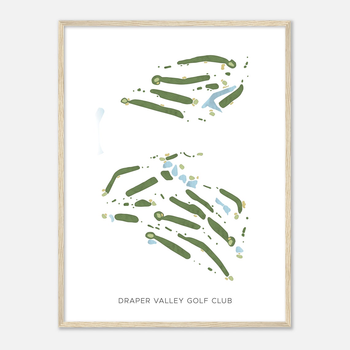 Draper Valley Golf Club Virginia Modern Watercolor Map Golf Poster