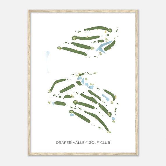 Draper Valley Golf Club Virginia Modern Watercolor Map Golfer Gift Golf Wall Art Golf Poster Print Course Layout