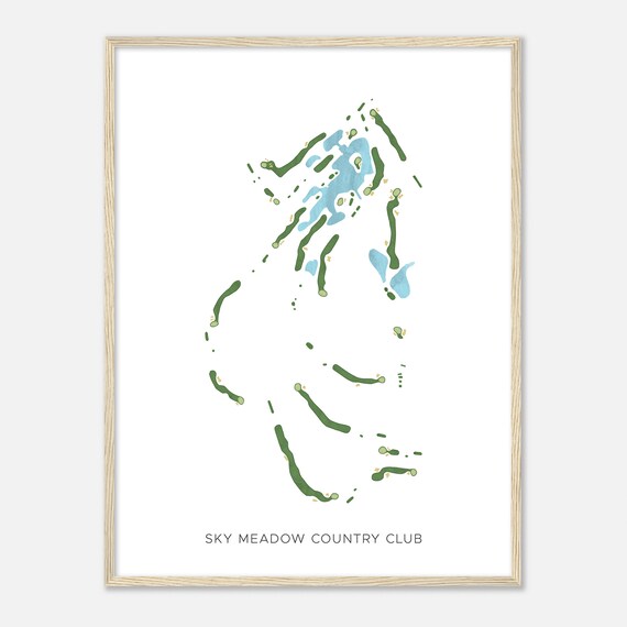 Sky Meadow Country Club New Hampshire Modern Watercolor Map Golfer Gift Golf Wall Art Golf Poster Print Course Layout