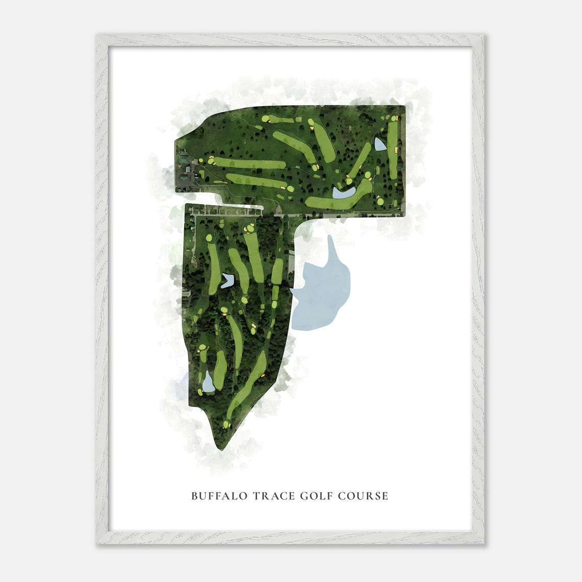 Buffalo Trace Golf Course Indiana Classic Watercolor Map Poster - Image 2