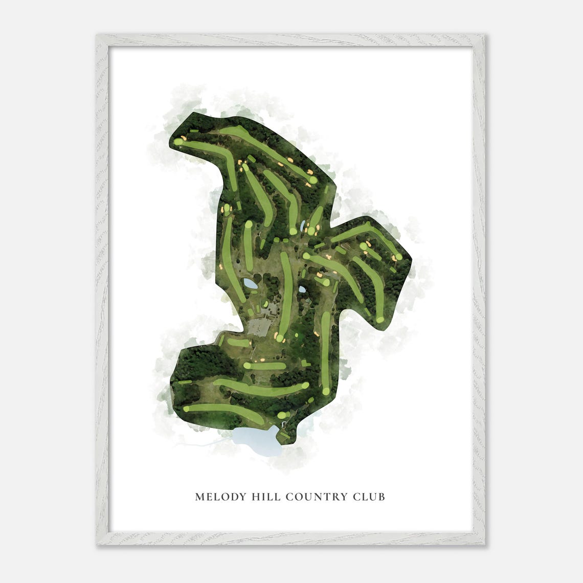 Melody Hill Country Club Classic Watercolor Course Map Poster - Image 2