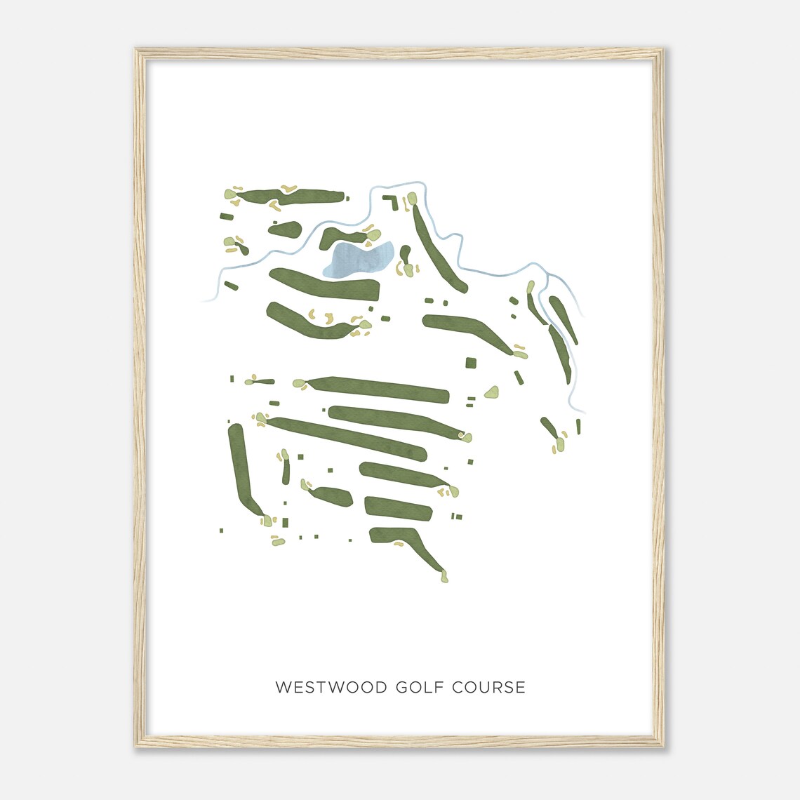 Westwood Golf Course Iowa Modern Watercolor Map Golfer Gift Golf Wall Art Golf Poster Print Course Layout