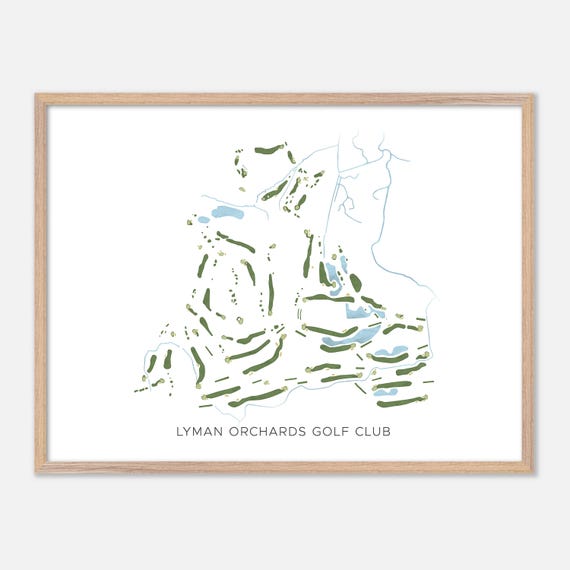 Lyman Orchards Golf Club In Middlefield Connecticut Modern Watercolor Map Golfer Gift Golf Wall Art Golf Poster Print Course Layout