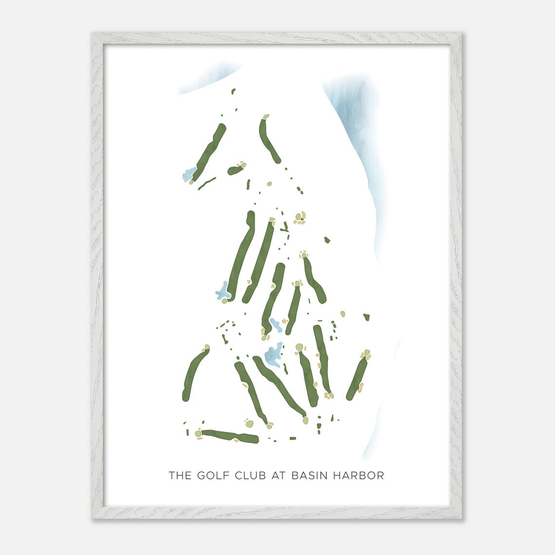 Golf Club at Basin Harbor Watercolor Fairway Map Lakeview Poster - Image 2