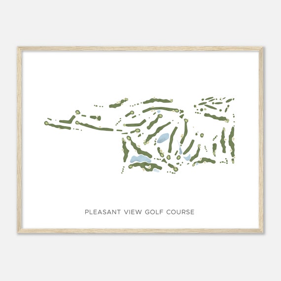Pleasant View Golf Course Wisconsin Modern Watercolor Map Golfer Gift Golf Wall Art Golf Poster Print Course Layout