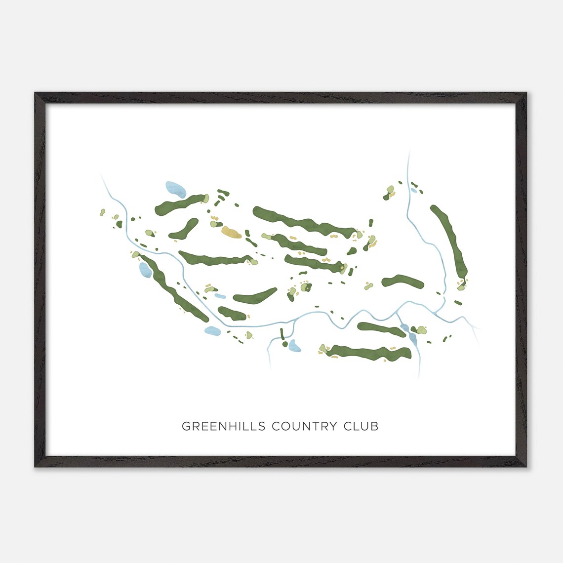 Greenhills Country Club London Canada Modern Watercolor Course Map Poster - Image 4