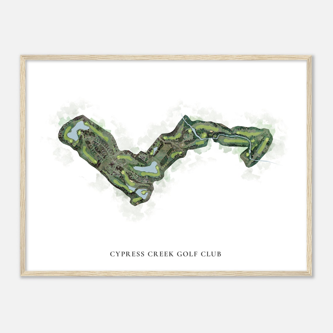 Cypress Creek Golf Club Arkansas Classic Watercolor Map Poster - Image 2