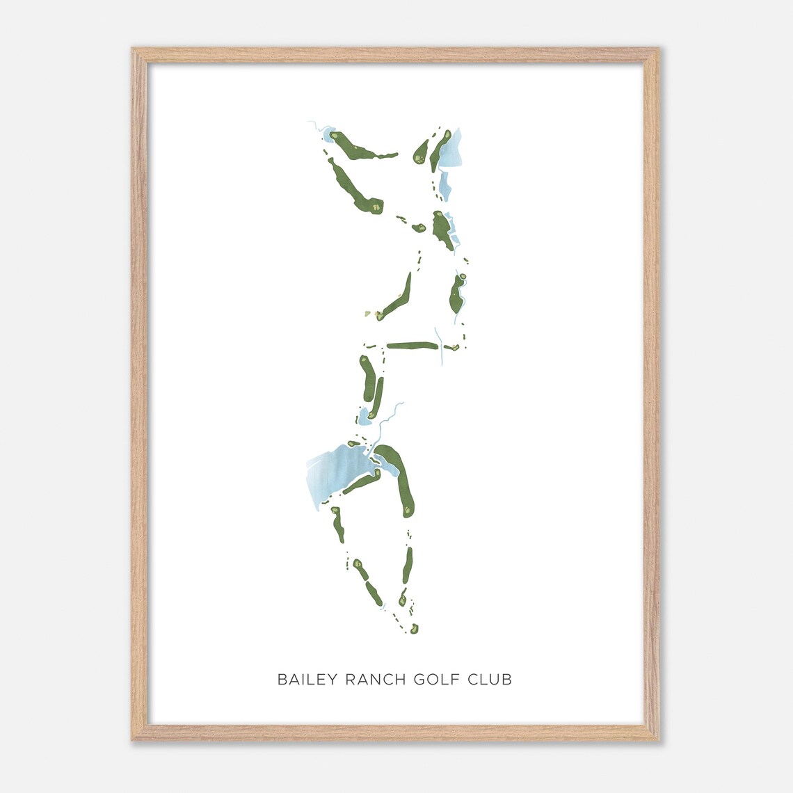 Bailey Ranch Golf Club In Owasso Oklahoma, Modern Watercolor Map - Image 2