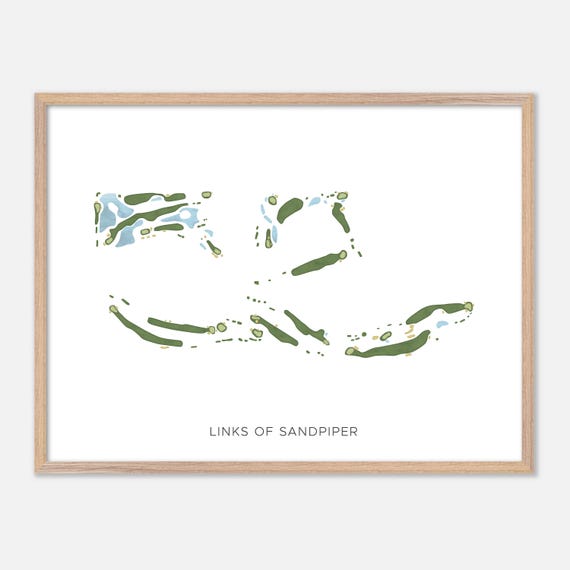 Links Of Sandpiper In Lakeland Florida Modern Watercolor Map Golfer Gift Golf Wall Art Golf Poster Print Course Layout