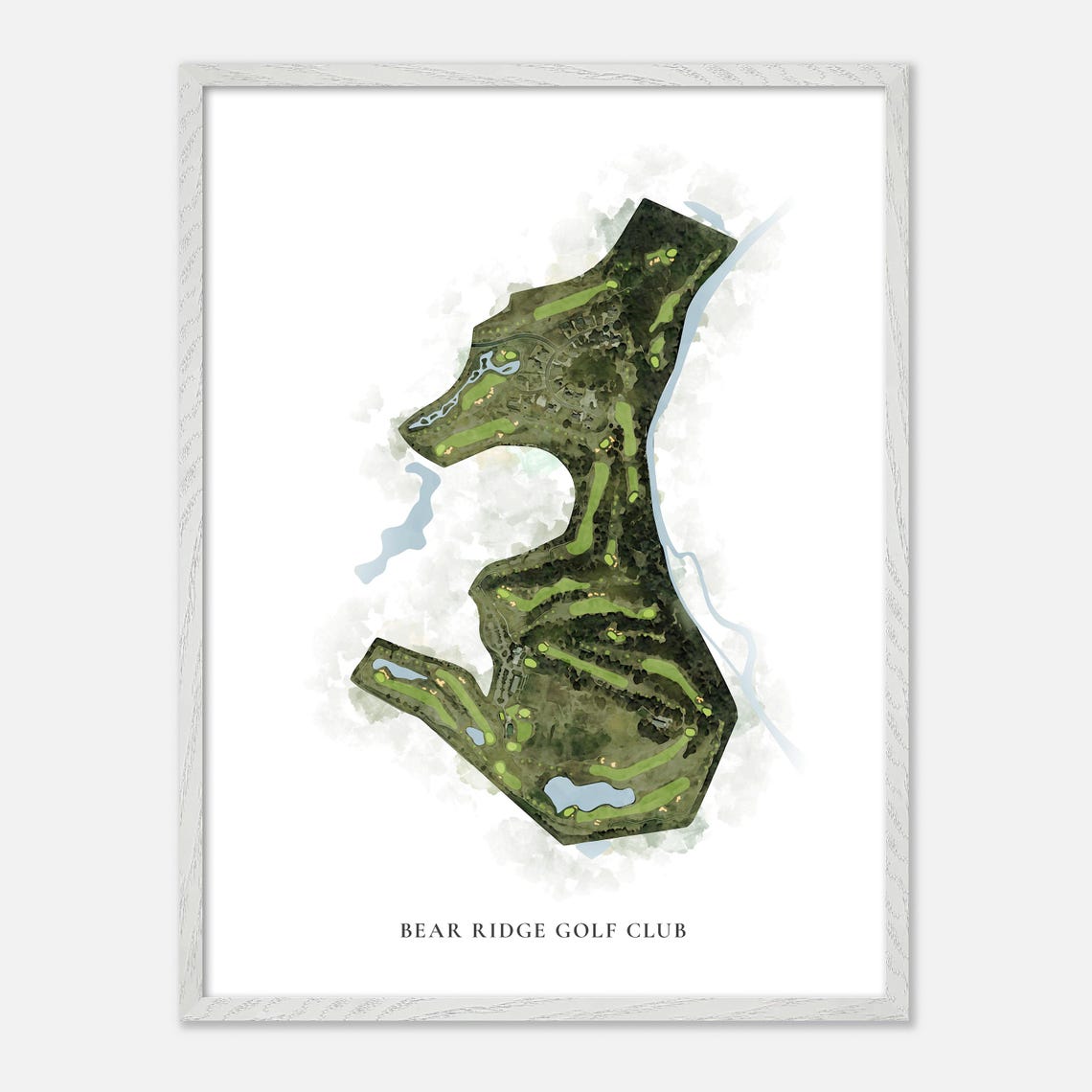 Bear Ridge Golf Club Texas Classic Watercolor Golf Course Map Poster - Image 2