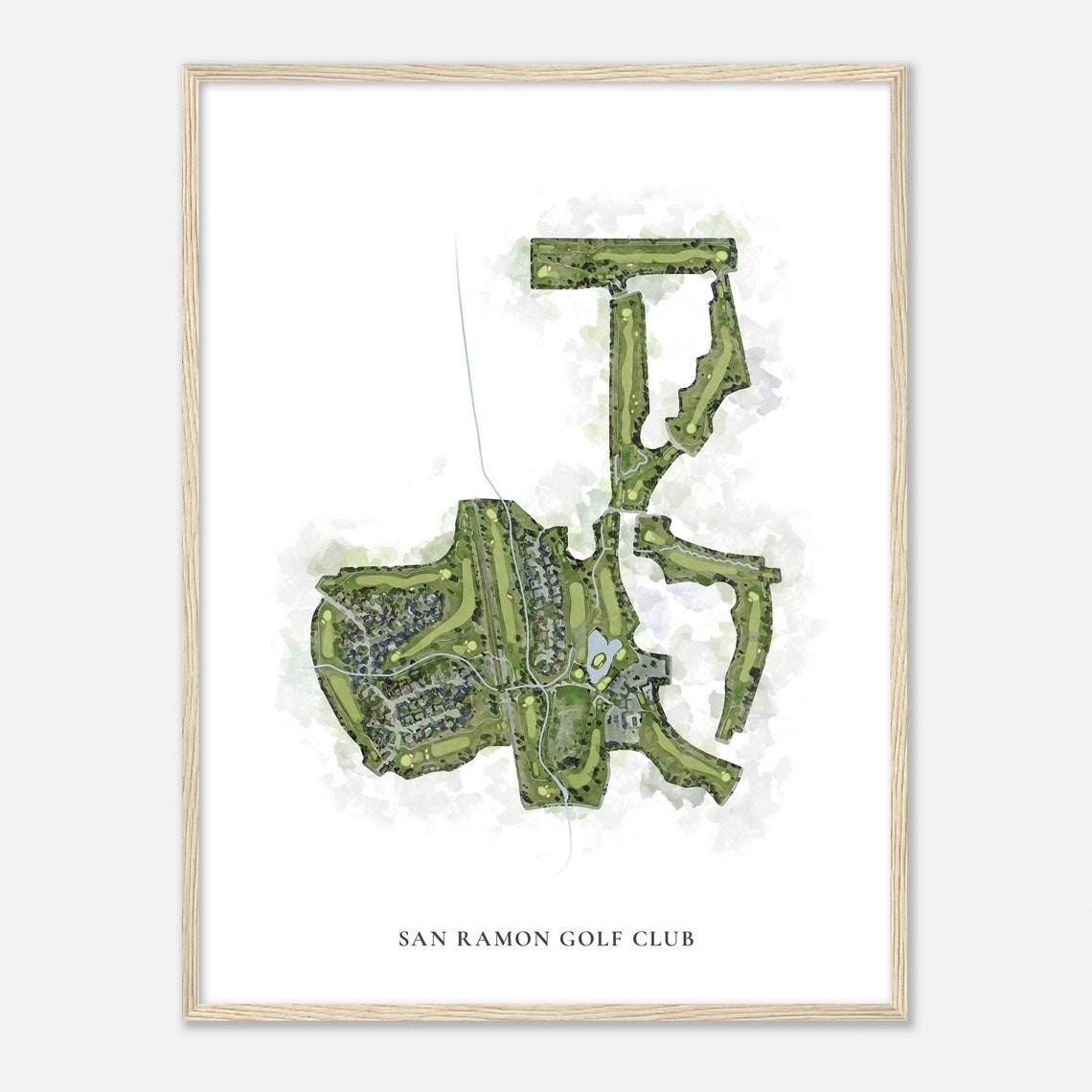 San Ramon Golf Club Classic Watercolor Course Map Golfer Gift Poster - Image 2