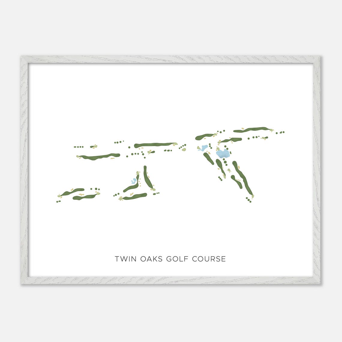 Twin Oaks Golf Course Minimalist Watercolor Fairway Map Poster - Image 4