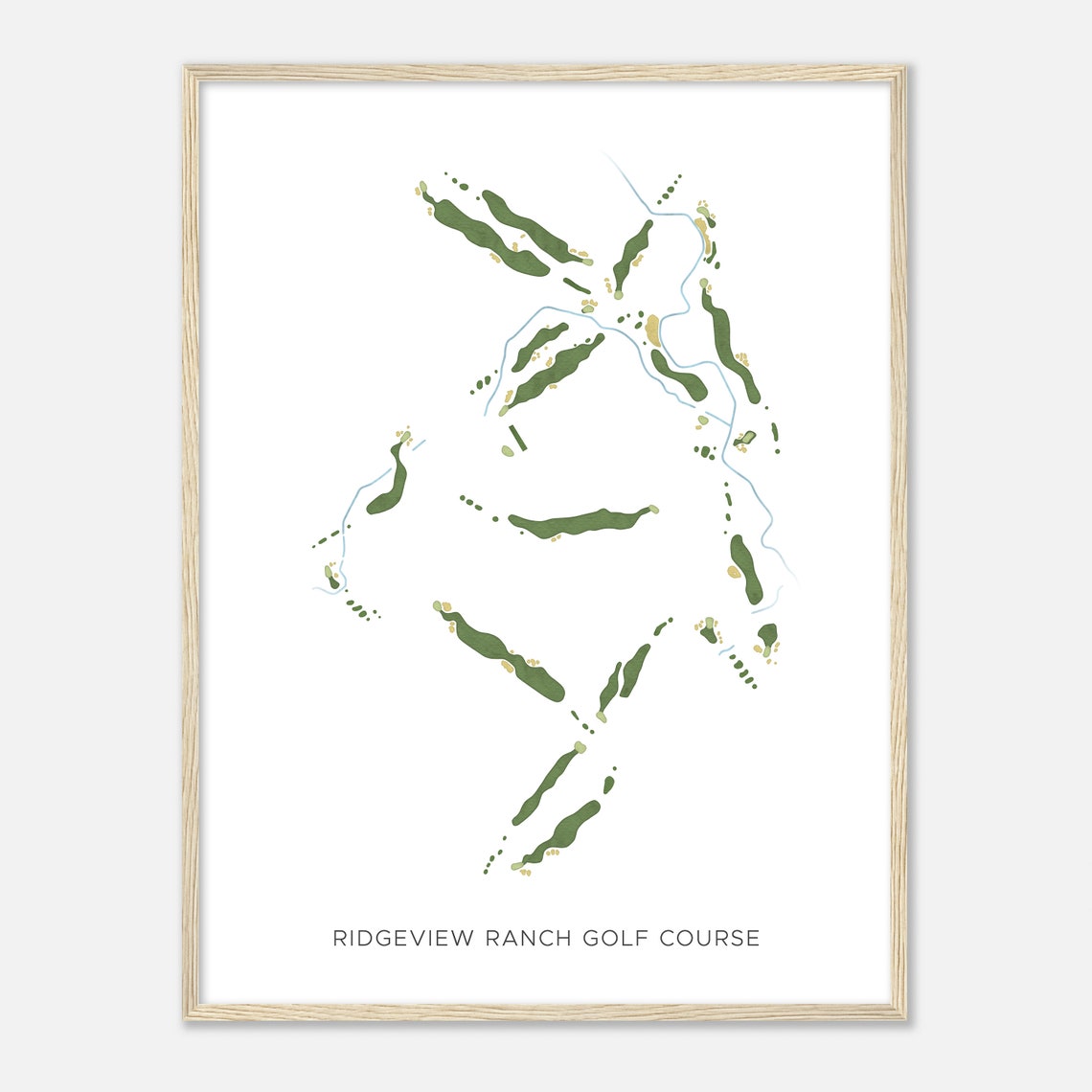 Ridgeview Ranch Golf Course Texas Modern Watercolor Golf Map Poster - Image 2