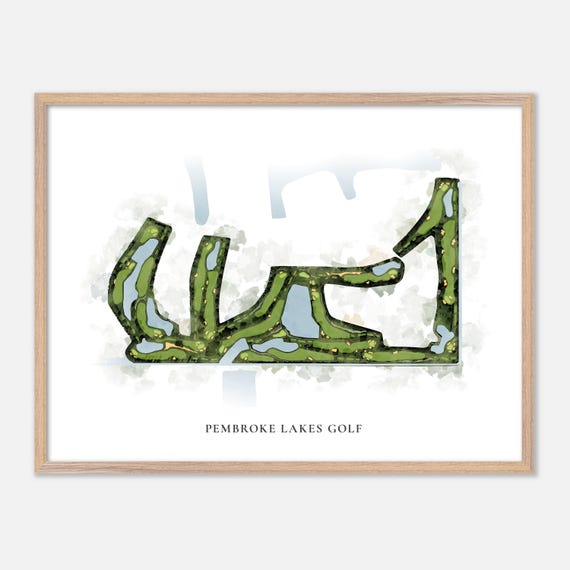Pembroke Lakes Golf In Pembroke Pines Florida Classic Watercolor Map Golfer Gift Golf Wall Art Golf Poster Print Course Layout