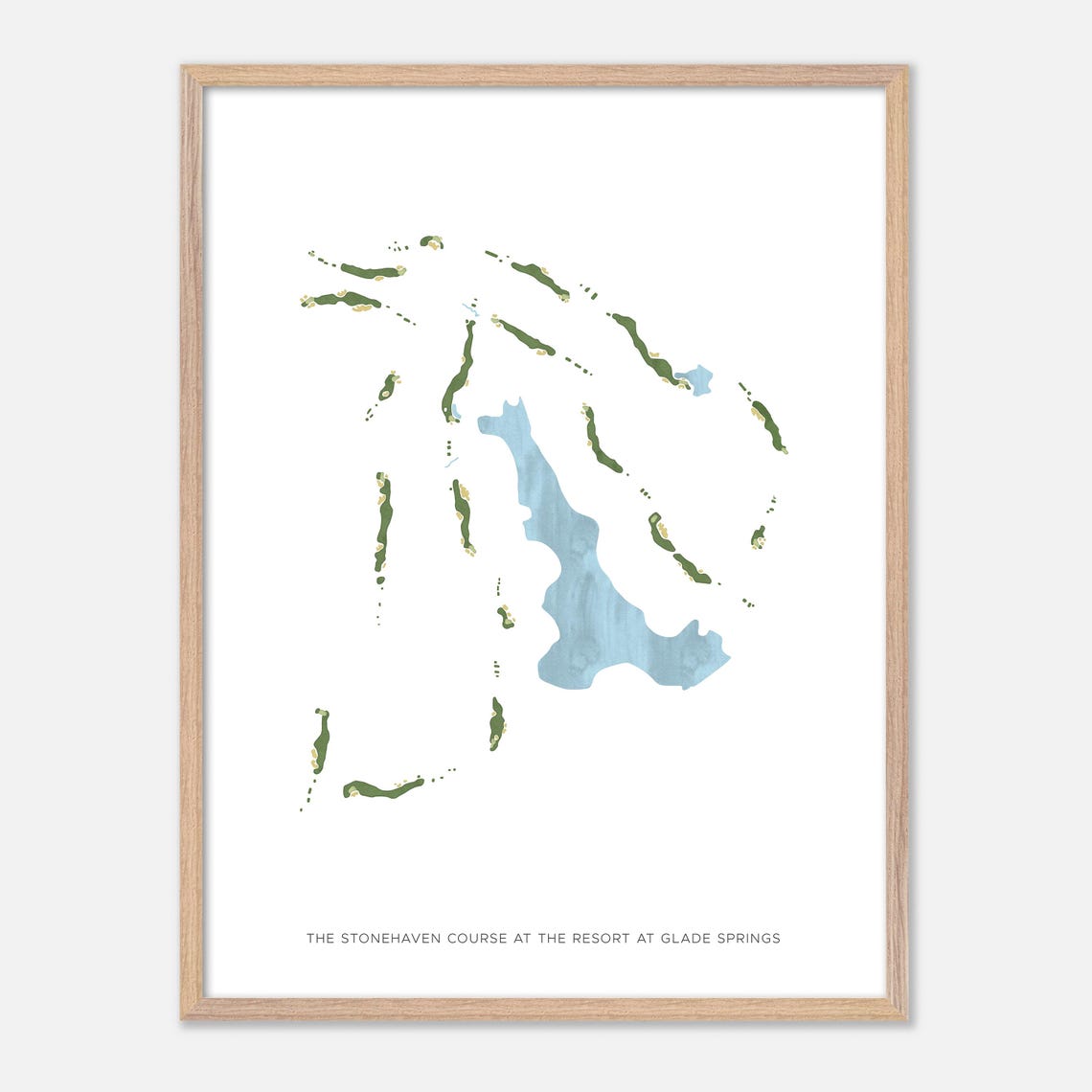 Stonehaven Course Glade Springs Resort Modern Watercolor Map Poster - Image 2