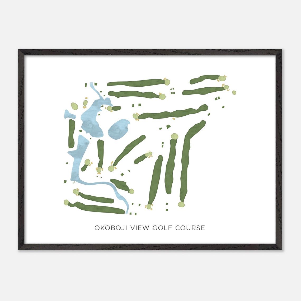 Okoboji View Golf Course Minimalist Watercolor Map Art Poster - Image 5
