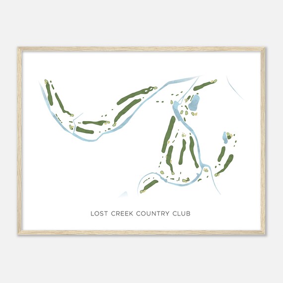 Lost Creek Country Club Texas Modern Watercolor Map Golf Poster