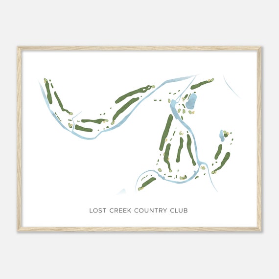 Lost Creek Country Club Texas Modern Watercolor Map Golfer Gift Golf Wall Art Golf Poster Print Course Layout
