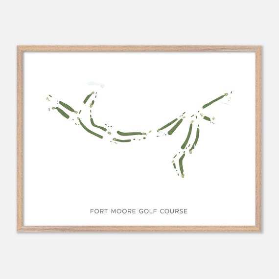 Fort Moore Golf Course In Fort Moore Georgia Modern Watercolor Map Golfer Gift Golf Wall Art Golf Poster Print Course Layout