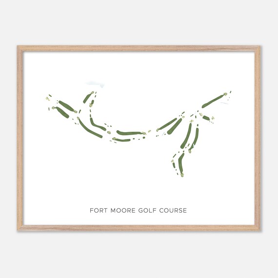 Fort Moore Golf Course Minimalist Map Art Golfer Gift Poster