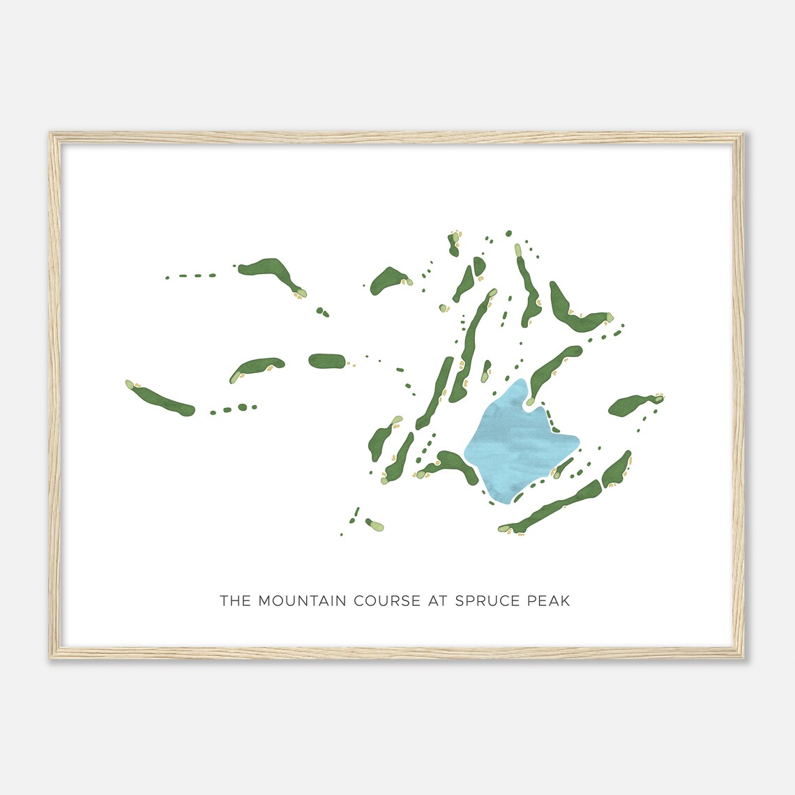 The Mountain Course At Spruce Peak Vermont Modern Watercolor Map Golfer Gift Golf Wall Art Golf Poster Print Course Layout