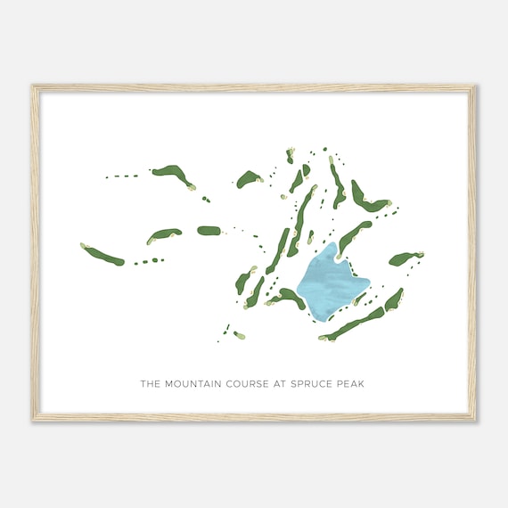 The Mountain Course At Spruce Peak Vermont Modern Watercolor Map Golfer Gift Golf Wall Art Golf Poster Print Course Layout
