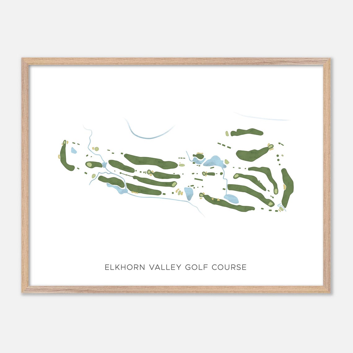 Elkhorn Valley Golf Course Lyons OR Modern Watercolor Map Poster